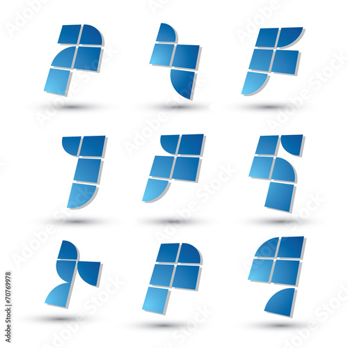 Abstract 3d simple symbols ...