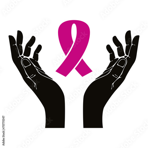 Hands with breast cancer ri...