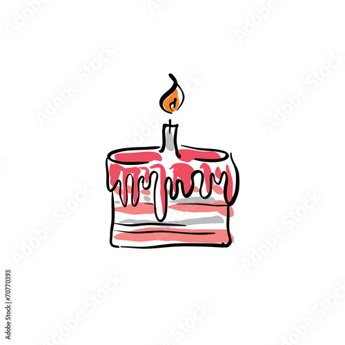 Illustrated birthday cake w...