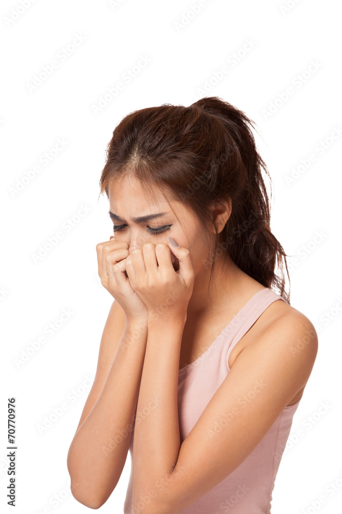 Pretty Asian girl crying ,depressed Pretty Asian girl crying ,depressed