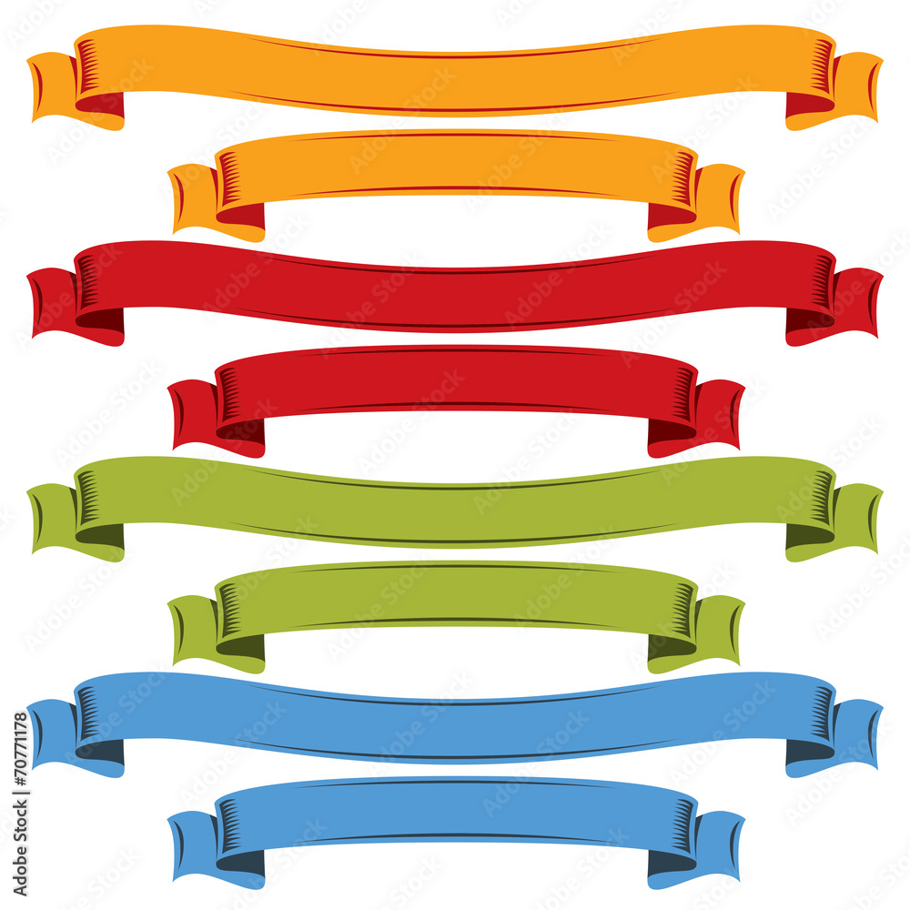 Rainbow shaped ribbons on white background. Rainbow shaped ribbons on white background.