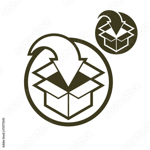 Packaging box with arrow de...