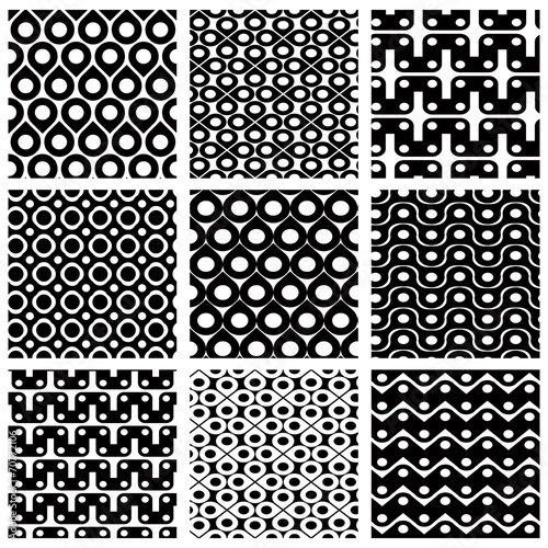 Set of grate seamless patterns with geometric figures  ornamenta