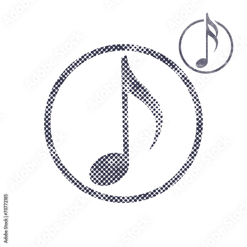 Music note icon with halfto...