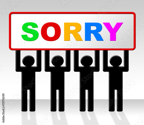 Εκτύπωση καμβά Sign Sorry Represents Apology Placard And Apologize