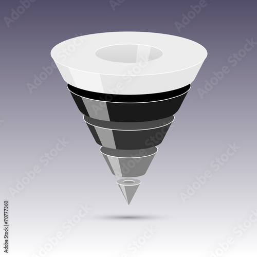 Conversion or sales funnel. white and grey tones.