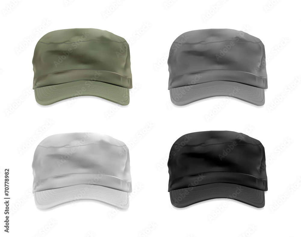 Military cap template set Adobe Stock
