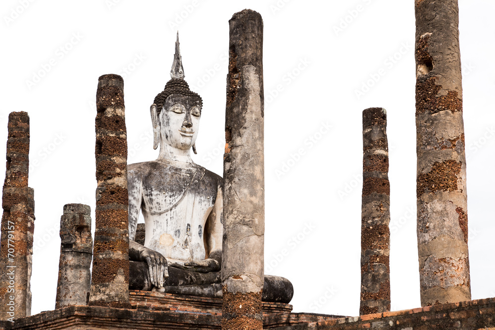 isolated Sukhothai Buddha image