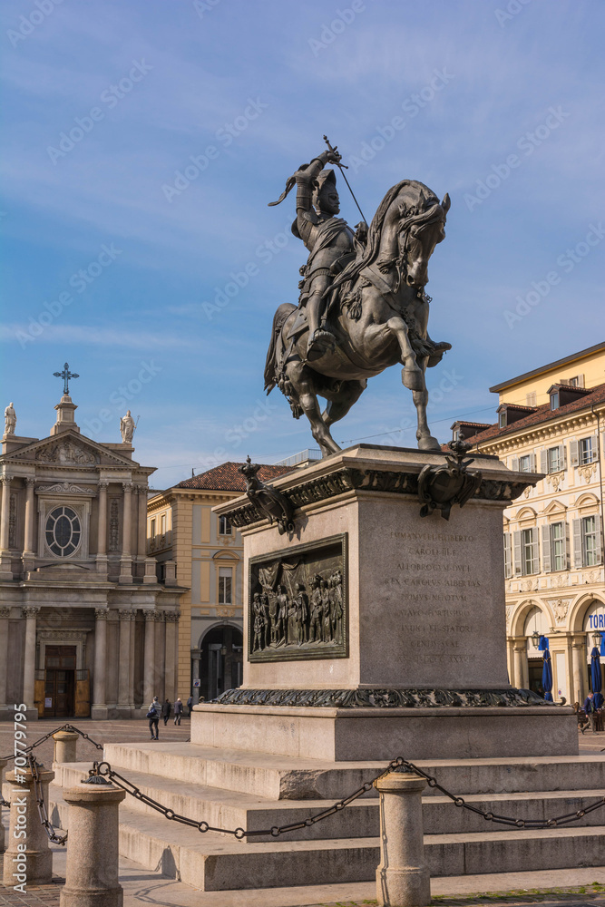 The bronze statue in Turin, Italy