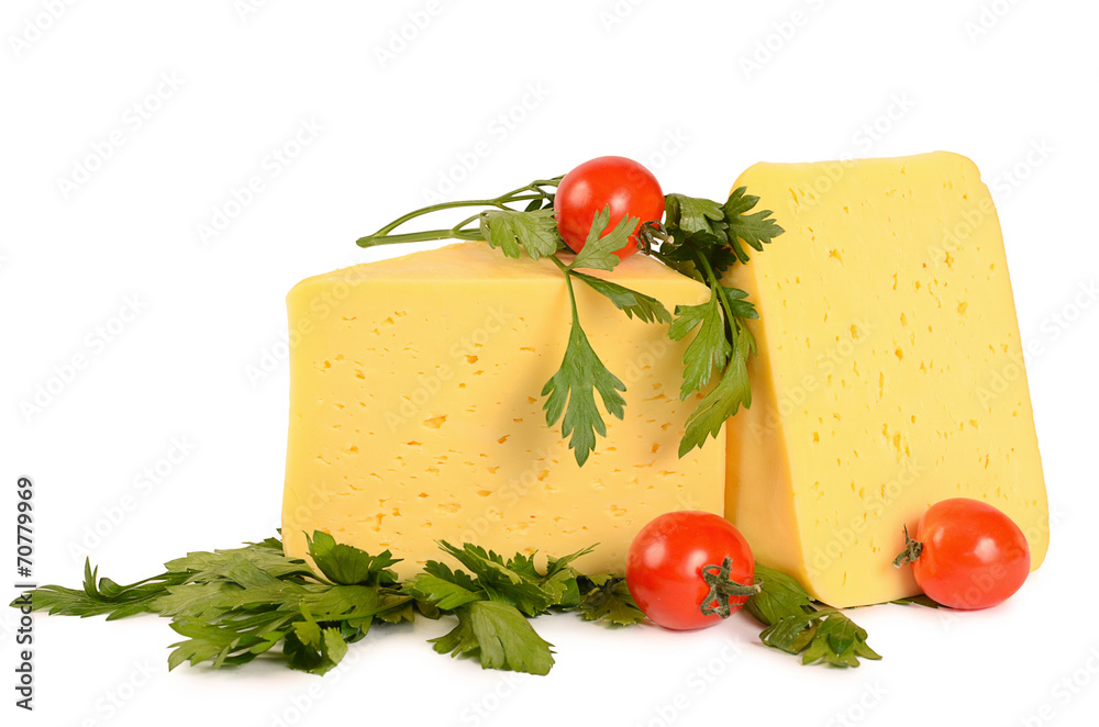 The cheese isolated on white background