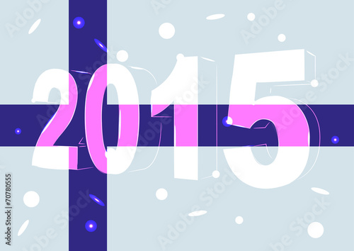 Новый 2015 год на фоне флага Финляндии