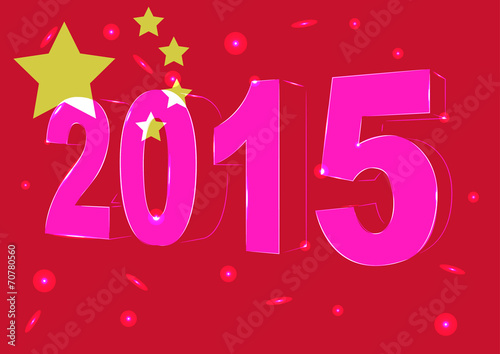 Новый 2015 год на фоне флага Китая