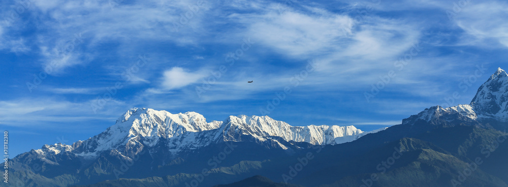 the snow mountain in pokhara,nepal