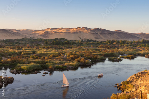 Life on River Nile, Aswan, Egypt photo