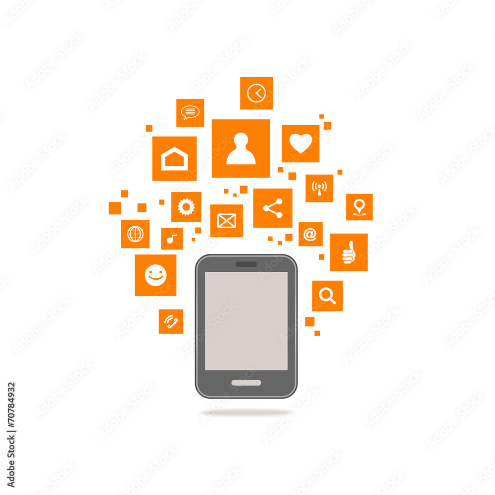Tablet social icons web vector Tablet social icons web vector