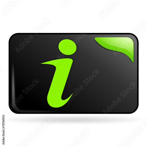 information sur bouton web rectangle vert