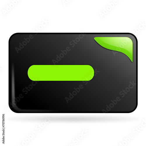 moins sur bouton web rectangle vert