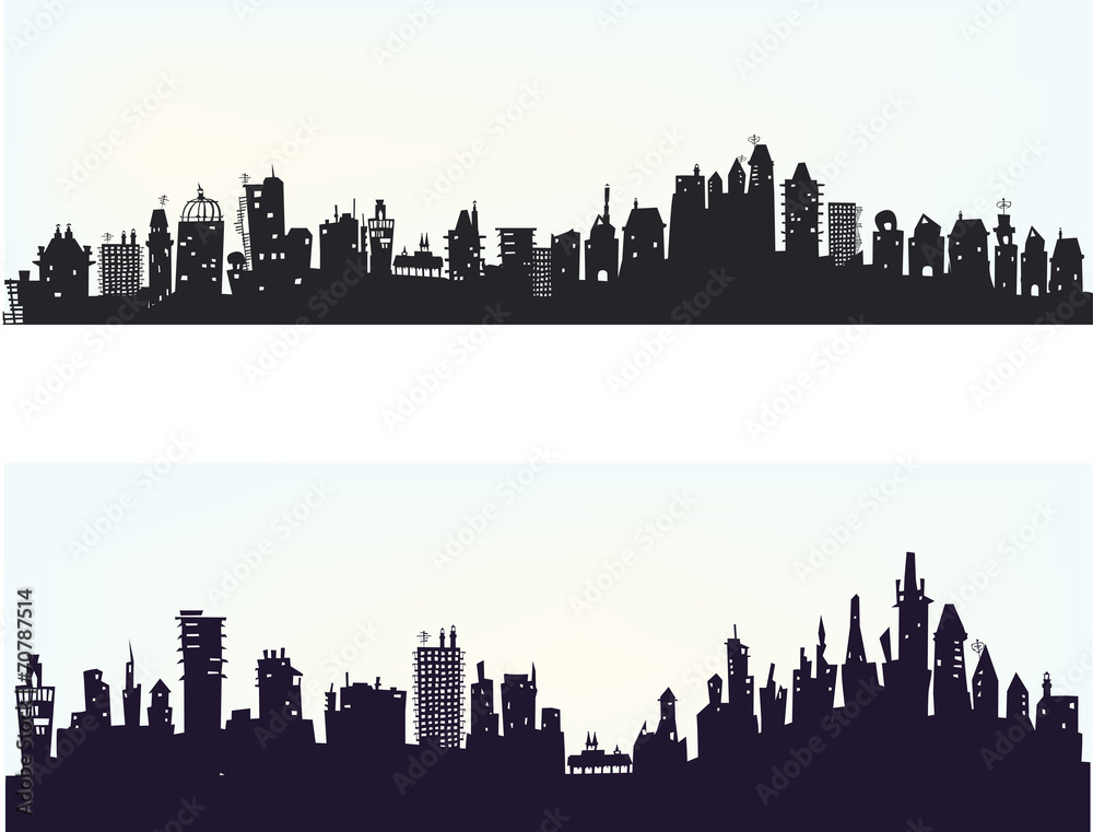 City background with a lots of buildings