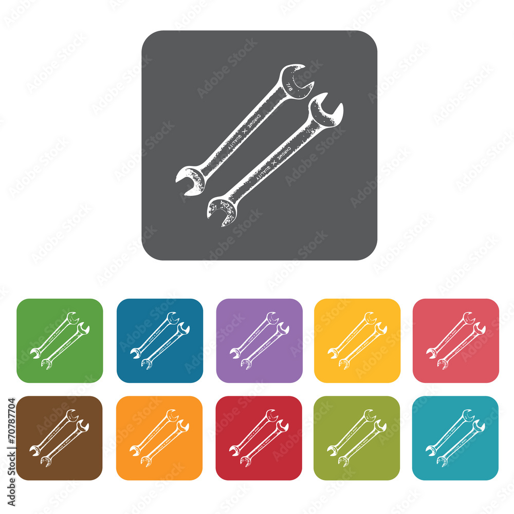 2 wrenches building icon. Building and construction and home rep