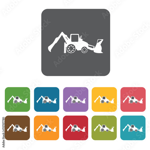 Bulldozer building icon. Building and construction and home repa