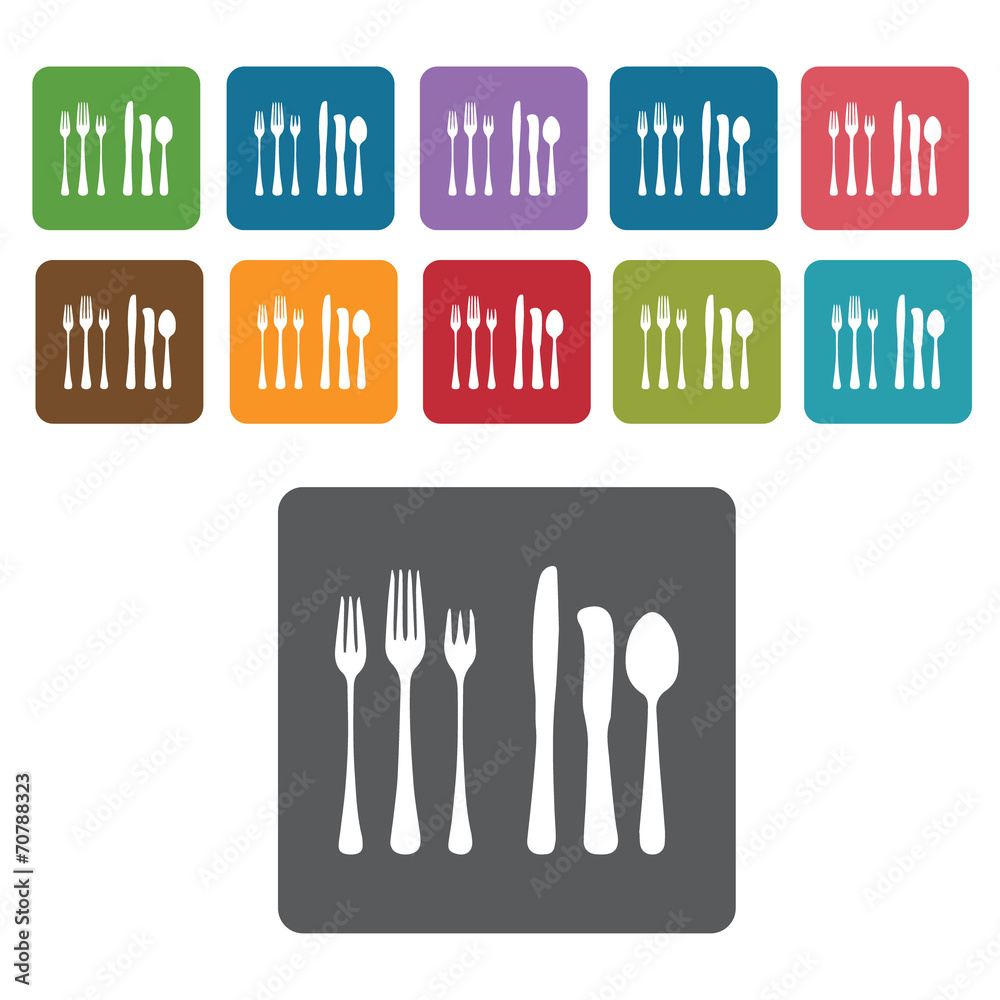 Set of forks, knives and spoon icon. Cutlery Set and Kitchen Kni Set of forks, knives and spoon icon. Cutlery Set and Kitchen Kni