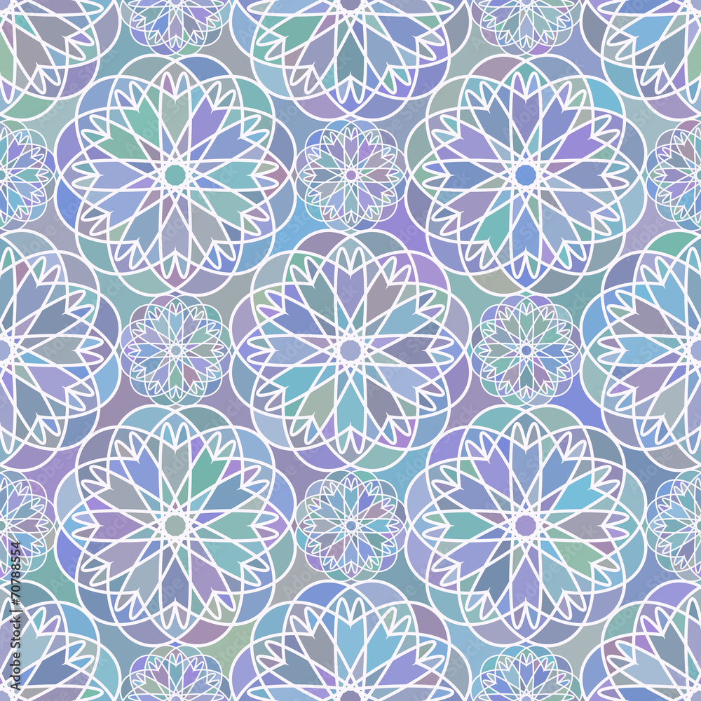 Mosaic floral seemless pattern