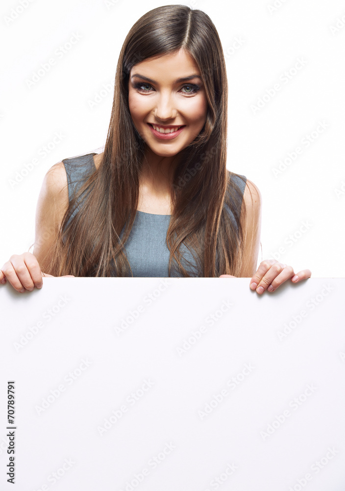 Close up business woman portrait. White background female portr Close up business woman portrait. White background female portr