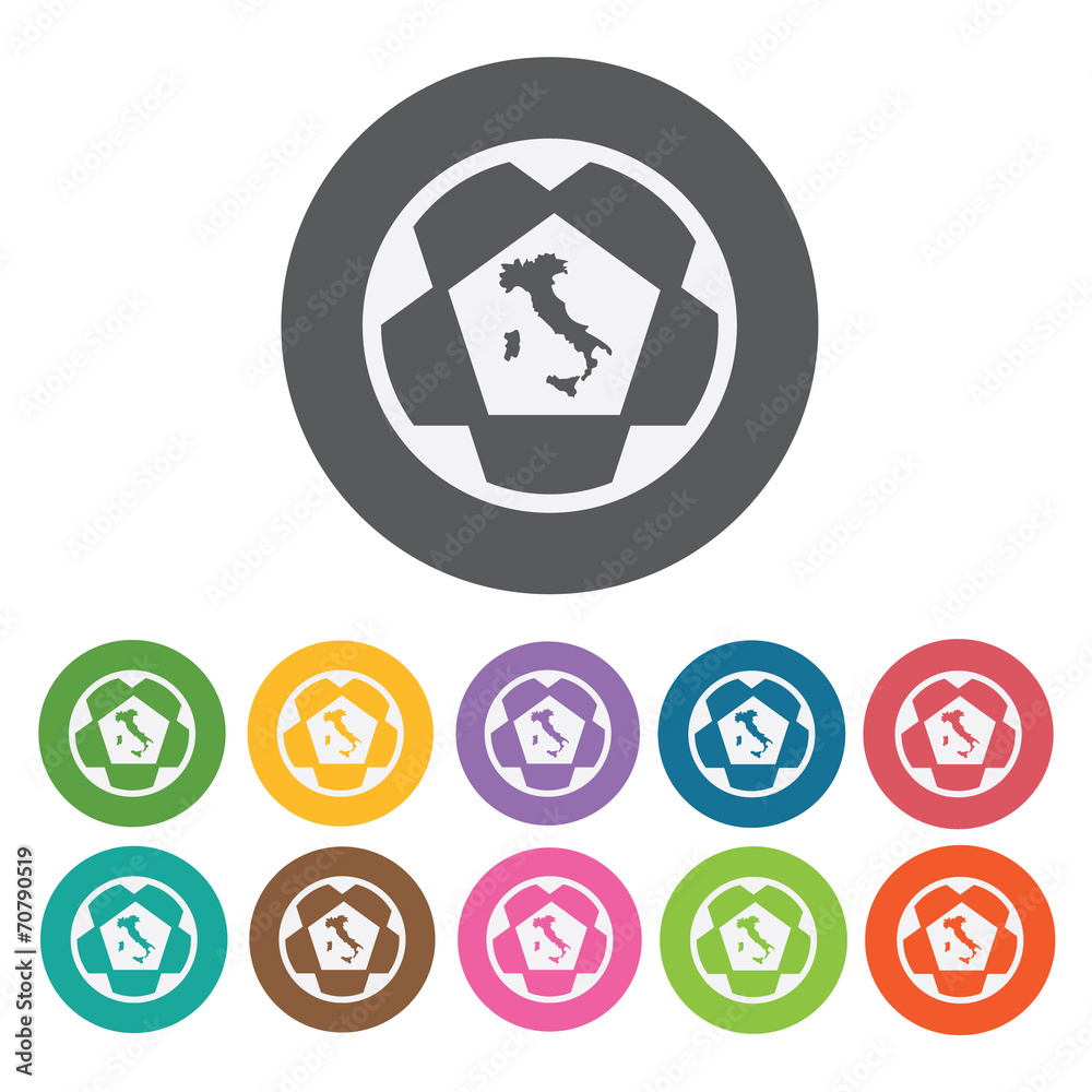 Soccer ball icon. Attaction of italy icon set. Round colourful 1