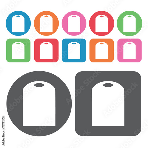 Chopping board icon. Kitchen icon set. Round and rectangle colou