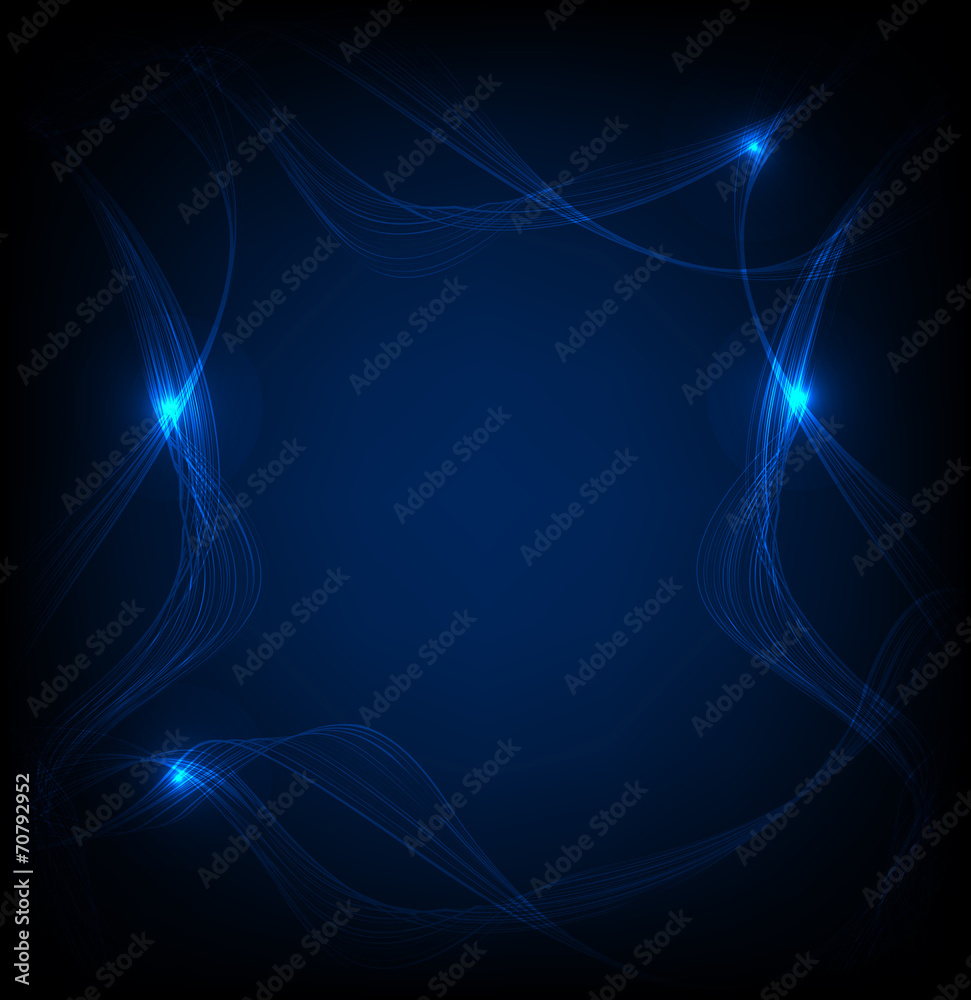 Abstract bright blue line smoke wave vector Abstract bright blue line smoke wave vector