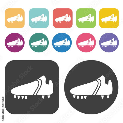 Wallpaper Mural Soccer shoes with cleats sign icon. Football soccer icon set. Ro Torontodigital.ca