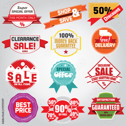 Set of luxury vector sale and bestseller badge labels. Vector Il
