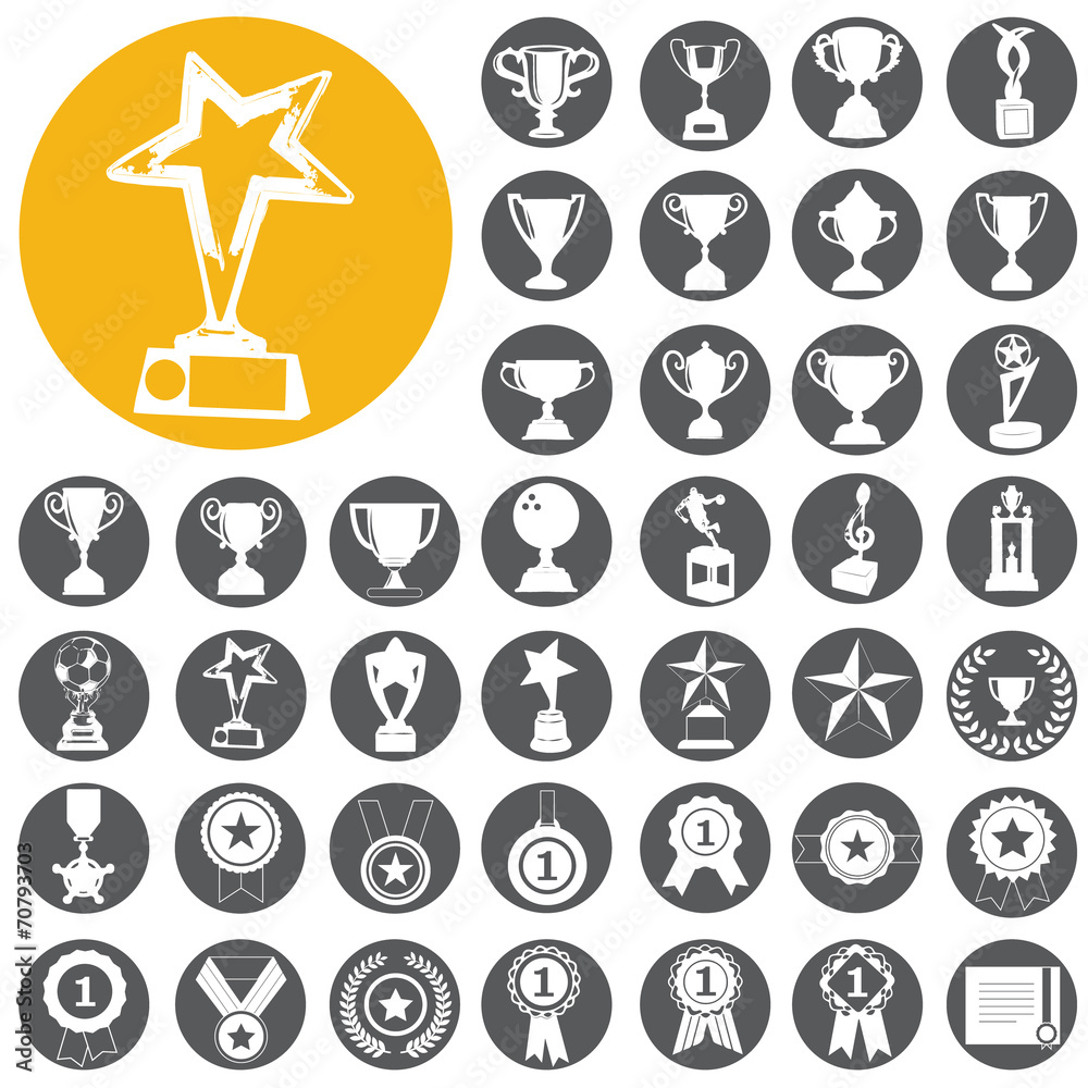 trophy and awards icons set. Vector Illustration eps10 trophy and awards icons set. Vector Illustration eps10