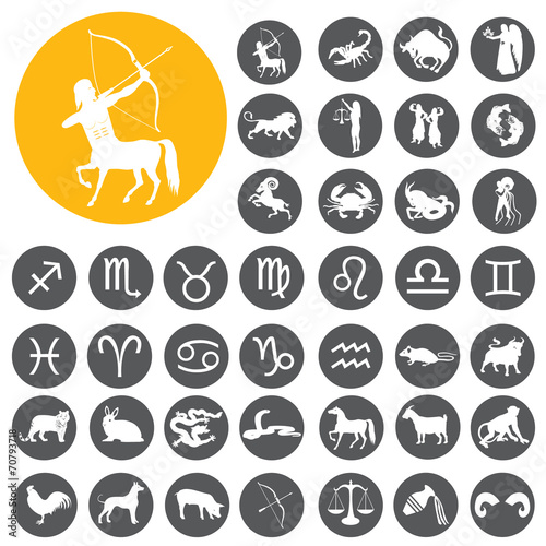 Zodiac Signs symbol icons set. Vector Illustration eps10