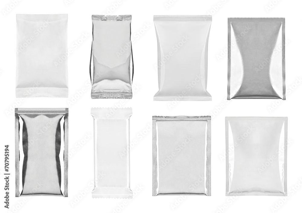 aluminum white bag package food template aluminum white bag package food template