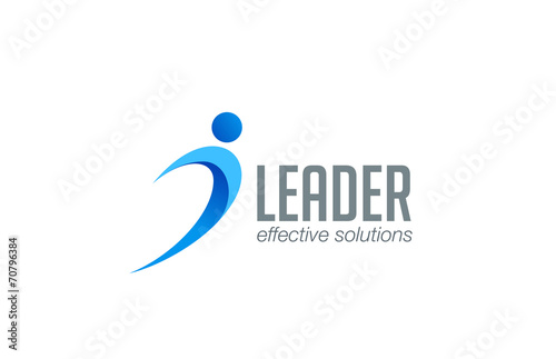 Business Leader man abstract logo design vector. Winner