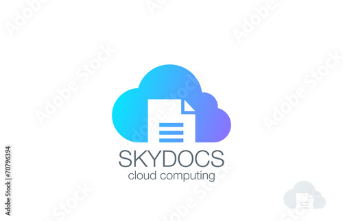 Document in the Cloud Logo design vector. Digital Data