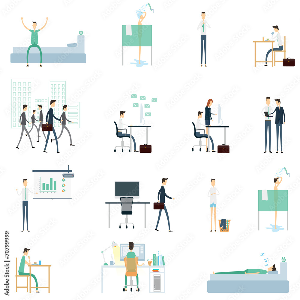 flat vector element  one day for business people worker
