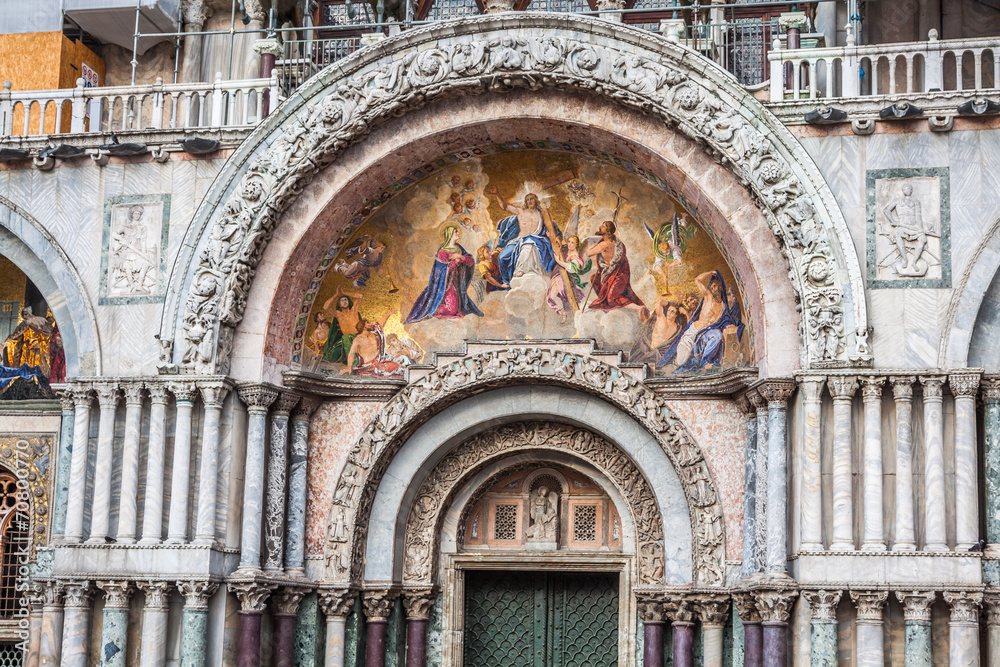 The Basilica of San Marco in St. Marks square in Venice, Italy