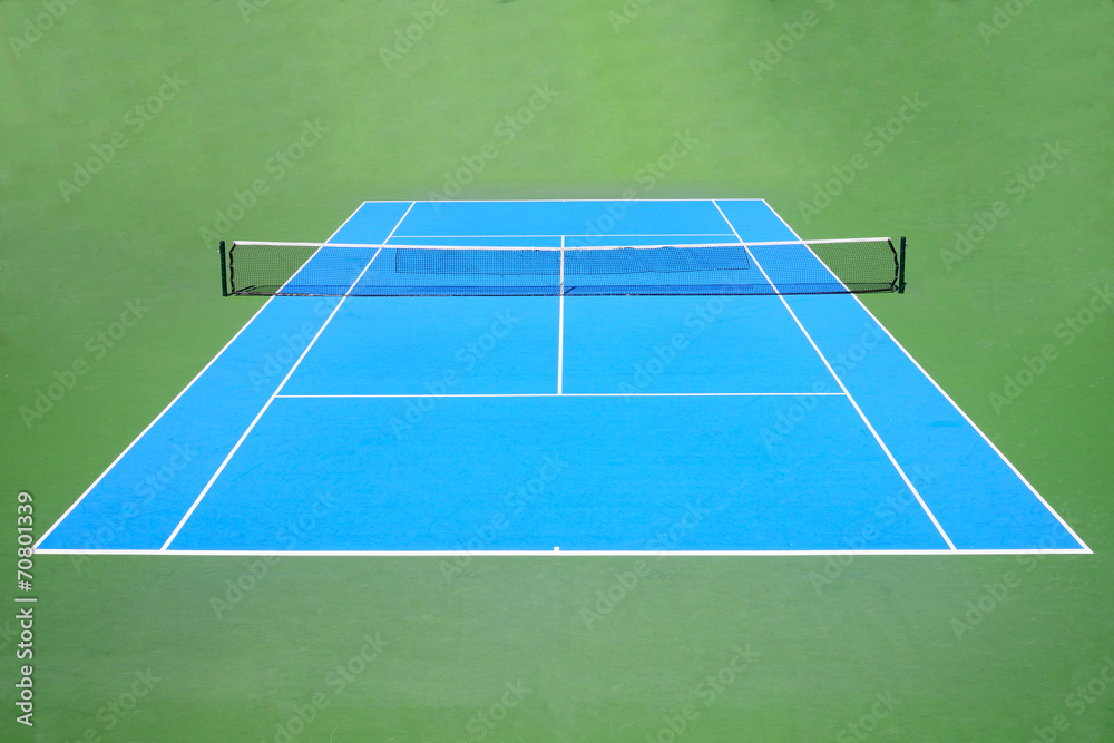 blue and green tennis court surface