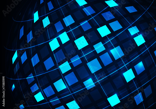 Abstract digital technology vector on Blue background