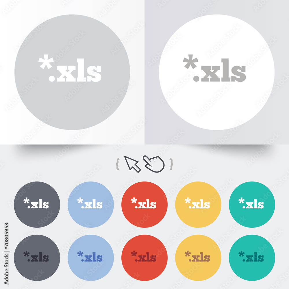 Fototapeta premium Excel file document icon. Download xls button.