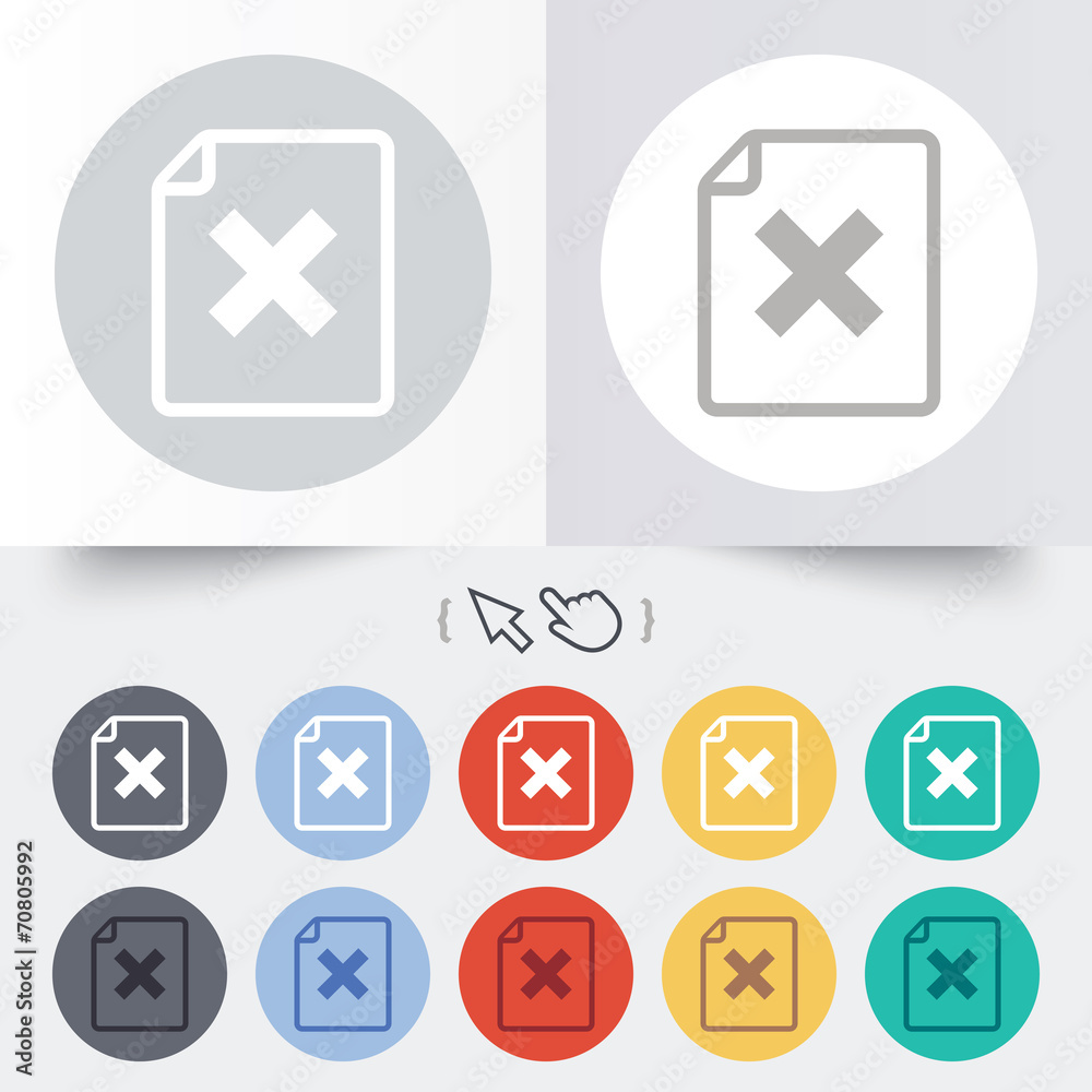 File document stop icon. Delete doc button. File document stop icon. Delete doc button.