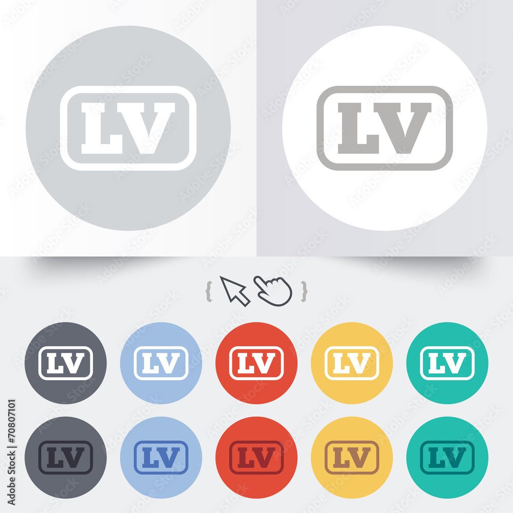Latvian language sign icon. , translation Latvian language sign icon. , translation