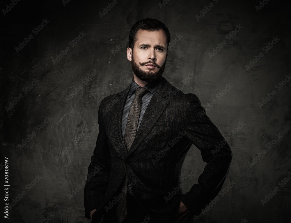 Handsome well-dressed man in jacket Handsome well-dressed man in jacket