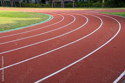 The running track closeup at a playground