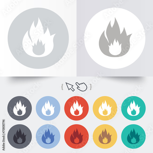 Fire flame sign icon. Fire symbol.