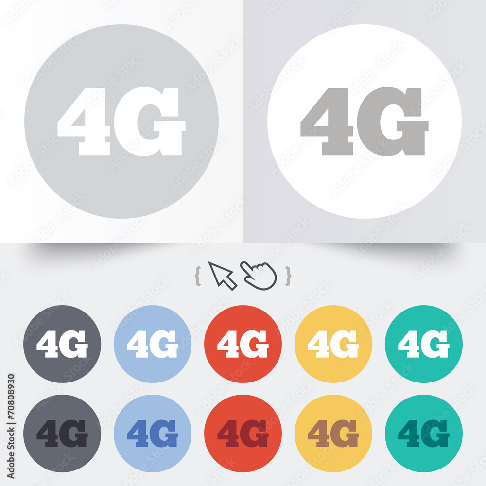 4G sign. Mobile telecommunications technology. 4G sign. Mobile telecommunications technology.