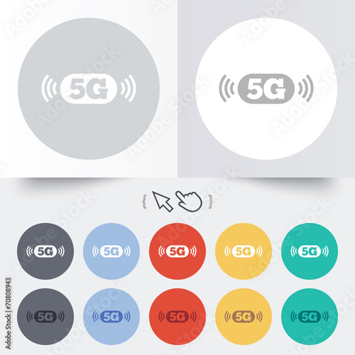 5G sign. Mobile telecommunications technology.