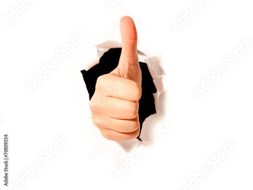 thumb up paper